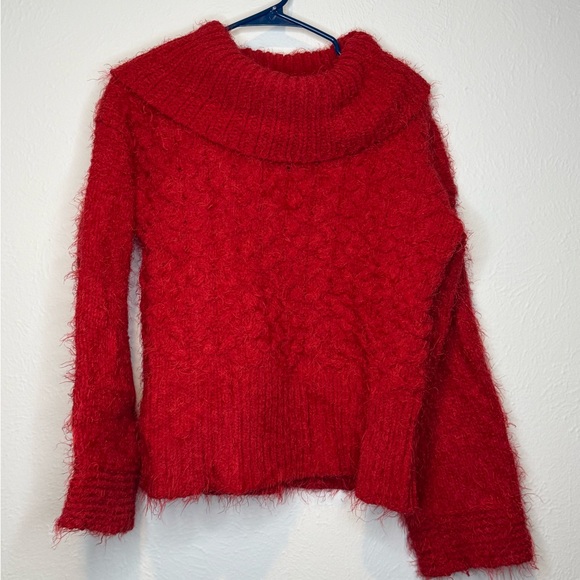 SLEEPING ON SNOW | Torridon Red Eyelash Turtleneck Sweater Size Small - Picture 2 of 6